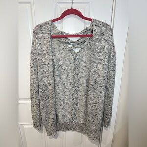 Love By Design Black and White Knit Women's Cardigan